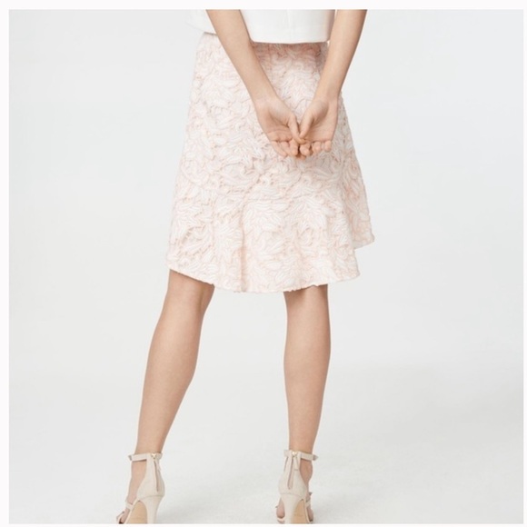 Club Monaco | Riggins Lace Overlay Flounce Skirt Pink Cream Size 8 NEW - Picture 2 of 5